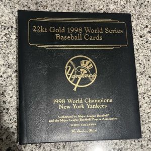 New York Yankees 1998 Danbury Mint 22 kt Gold Card  Set World Series